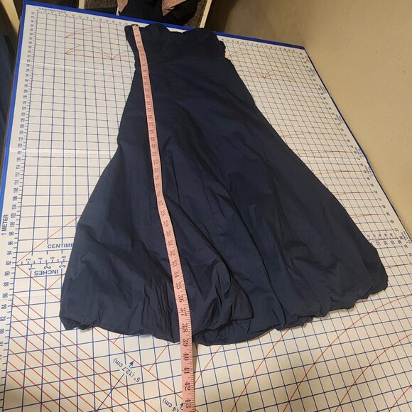 ASTR Lace Up Strapless Bubble Dress Small hole at base of zipper Blue Small - Picture 2 of 11